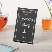 Signe De Table Black Silver Christian Cross Wedding Party (In SItu)