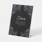 Signe De Table Black Violet Floral Élégant Mariage Gothique (Recto)