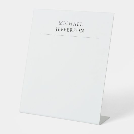 Signe De Table Black & White Minimalist Plain Modern (Recto)