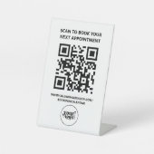 Signe De Table Black White Salon QR Code Rendez-vous Réservation (Recto)