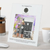 Signe De Table Blanc avec logo et photo Petite entreprise (In SItu)