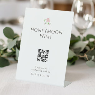 Signe De Table Blanc Fond de mariage de lune de miel floral des