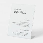 Signe De Table Blanc moderne Gras Signature Mariage Boissons (Recto)