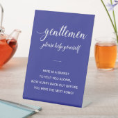 Signe De Table Blanc sur bleu Mariage de la salle de bain pour ho (In SItu)