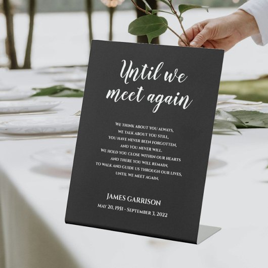 Signe De Table Blanc Sur Noir Jusqu'À Ce Que Nous Rencontrions De