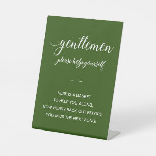 Signe De Table Blanc sur vert Mariage de salle de bain pour homme
