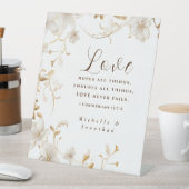 Signe De Table Blanc Tan Floral L'amour n'échoue jamais Mariage d (In SItu)