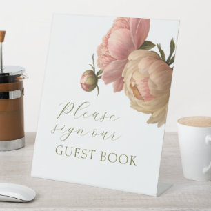 Signe De Table BLANCHE Livre d'invité Mariage Rose Blush