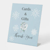 Signe De Table Blancs de dragon d'hiver Snowflakes Cartes et cade (Recto)