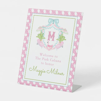 Signe De Table Blason Monogramme Prépa Palm Beach