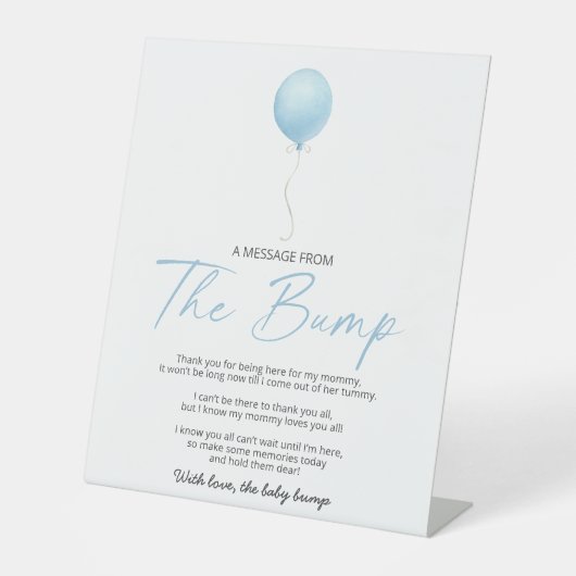 Signe De Table Bleu Bleu Un Message De La Bump (Recto)
