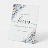 Signe De Table Bleu Boho Invité Combien de baisers Signer (Recto)