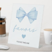 Signe De Table Bleu Bow Baby shower Faveurs (In SItu)
