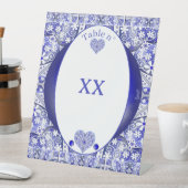 Signe De Table Bleu de dentelle en céramique de Grèce (In SItu)