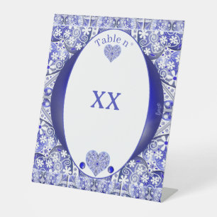 Signe De Table Bleu de dentelle en céramique de Grèce