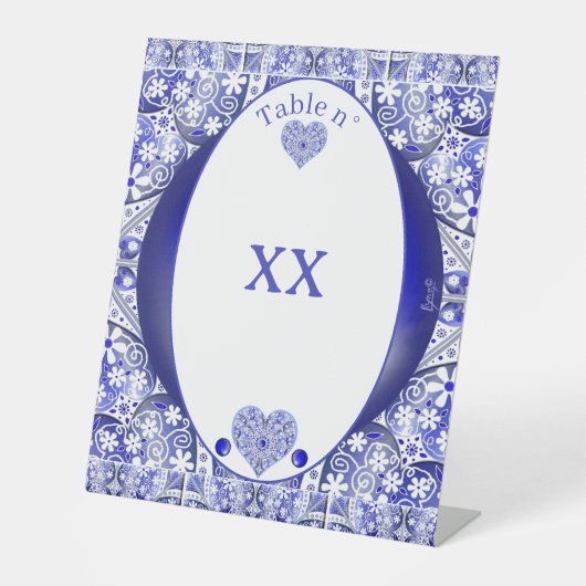 Signe De Table Bleu de dentelle en céramique de Grèce (Recto)