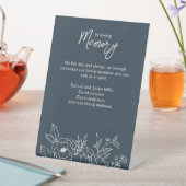 Signe De Table Bleu de la marine botanique florale minimale en so (In SItu)