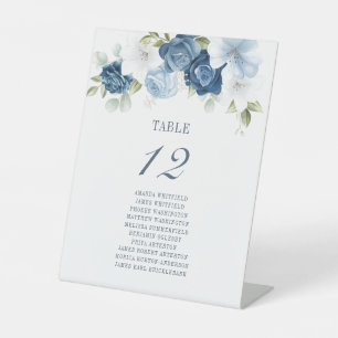 Signe De Table Bleu Dusty Floral Tableau Numéro 12 Siège