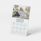 Signe De Table Bleu et blanc US 2023 Calendrier photo annuel (Recto)