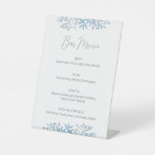 Signe De Table Bleu Eucalyptus Mariage Bar Menu Signal Pedestal (Recto)