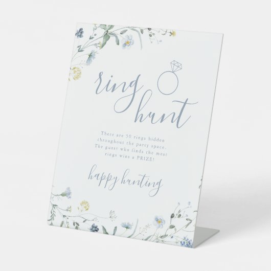 Signe De Table Bleu Fleur sauvage bague chasse boho nuptiale jeu  (Recto)