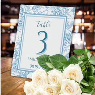 Signe De Table Bleu Français Chinoiserie Toile Grandmillennial