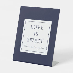 Signe De Table Bleu Nuit Classique Élégant L'Amour Est Doux