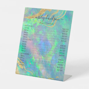 Signe De Table Bleu Opal Marbre Or Glam moderne