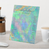 Signe De Table Bleu Opal Marbre Or Glam moderne (In SItu)