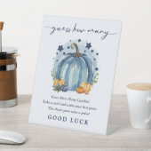 Signe De Table Bleu Petit Citrouille Bébé Garçon Douche Devant Co (In SItu)