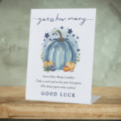 Signe De Table Bleu Petit Citrouille Bébé Garçon Douche Devant Co