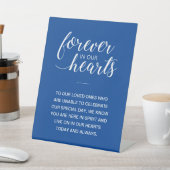 Signe De Table Bleu pour toujours dans nos coeurs Mariage commémo (In SItu)