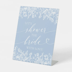 Signe De Table Bleu Poussiéreux Signons La Mariée D'amour