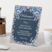 Signe De Table Bleu Rose Snowflake Noël Mesures de sécurité (In SItu)