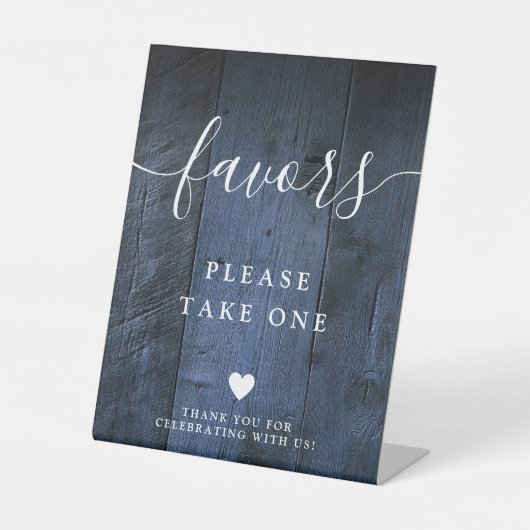 Signe De Table Bleu Rustique Boho Grange Bois Faveurs (Recto)