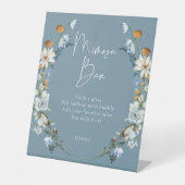 Signe De Table Bleu rustique Fleurs sauvages & marguerites Douche (Recto)