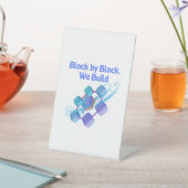 Signe De Table Bloc par bloc que nous construisons - Enthousiaste (In SItu)