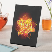 Signe De Table Blooming Fire Rose (In SItu)