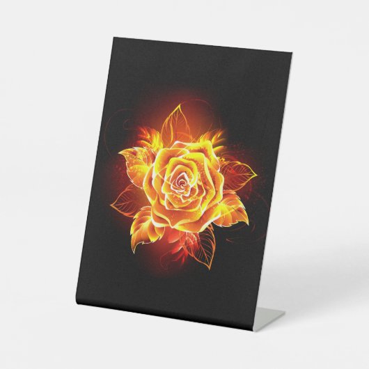 Signe De Table Blooming Fire Rose (Recto)