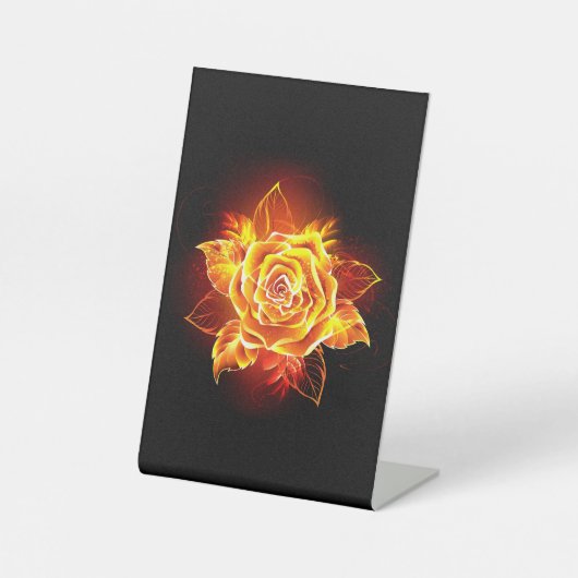Signe De Table Blooming Fire Rose (Recto)