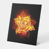 Signe De Table Blooming Fire Rose (Recto)