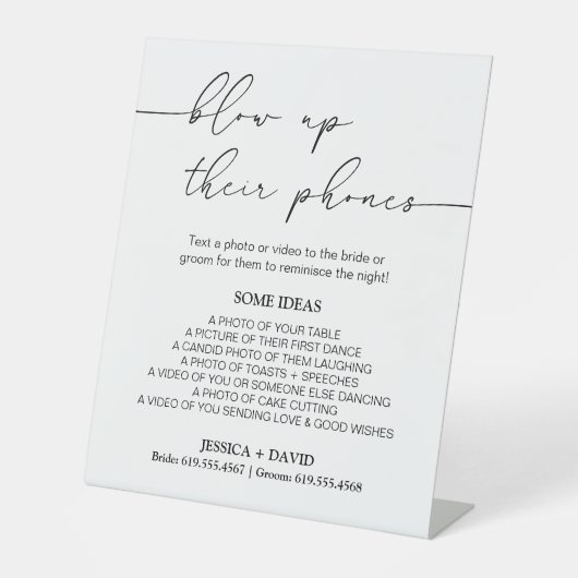 Signe De Table Blow their Phone Sign | Jeu de chasse aux photos M (Recto)