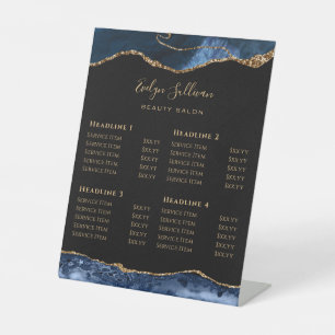 Signe De Table Blue and Gold Agate Beauté Salon Tarifs