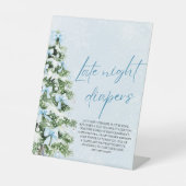 Signe De Table Blue Bow Christmas Baby Shower Late Night Diapers (Recto)