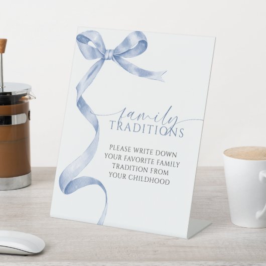 Signe De Table Blue Bow Traditions Familiales Favorites Jeu (In SItu)
