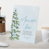 Signe De Table Blue Bows Christmas Tree Snowflake Momosa Bar Sign (In SItu)