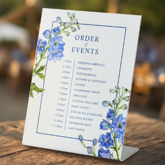 Signe De Table Blue delphinium botanical wedding order of event