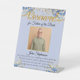 Signe De Table Blue Floral Enregistrer un siège Photo Mariage Mem