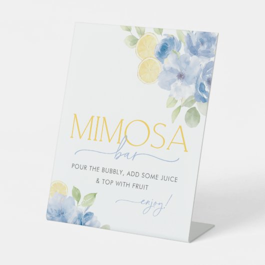 Signe De Table Blue Floral Main Squeeze Bridal Shower Mimosa Bar (Recto)