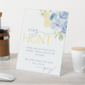 Signe De Table Blue Floral Main Squeeze Bridal Shower Ring Hunt (In SItu)